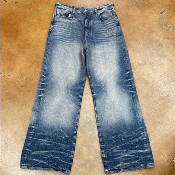 AMIRI Relaxed Fit Blue and Tan Jeans - Picture 10 of 16